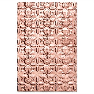 Adorned tile, 3d-embossing folder, Sizzix/Tim Holtz